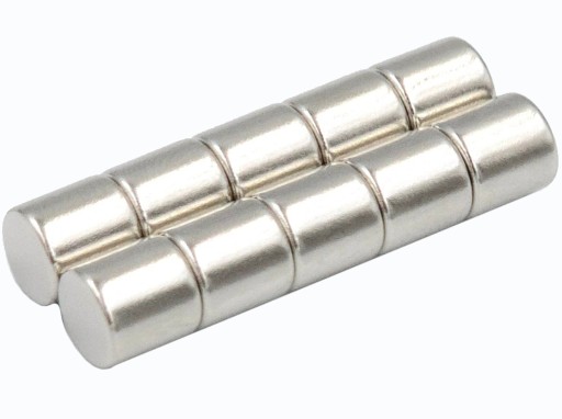 SILNÝ VALEC NEODYMOVÝ MAGNET 6x6 - SADA 10 / NEODYMOVÝCH MAGNETOV /