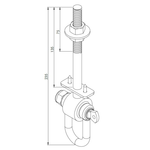 Držiak Montáž Hojdačky Záves D M12 140 mm