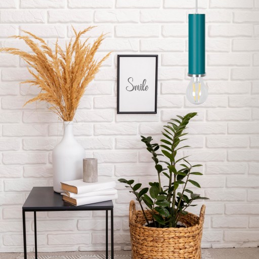 MODERNÁ OSTI A ZÁVISNÁ LAMPA, KOVOVÁ MODRÁ