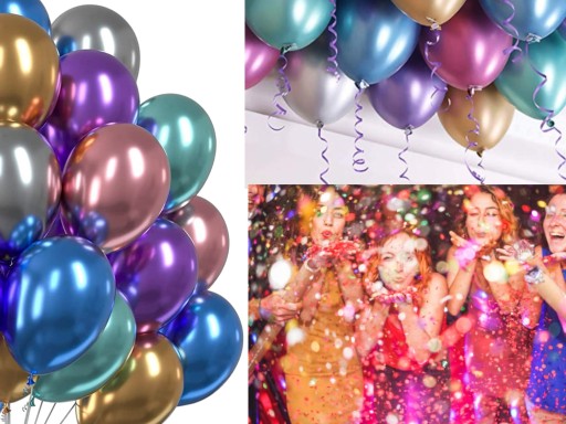 LATEXOVÉ BALÓNY METALICKÝ CHROM FAREBNÝ 10