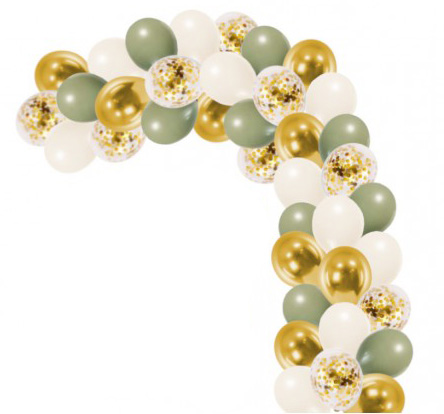 Khaki Balloons Cream Gold Olive Confetti 20 ks