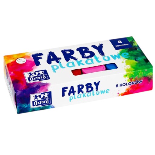 SCHOOL FARBY plagátové farby pre deti OXFORD 8 farieb 20ml INTENSIVE