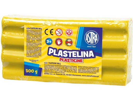 Plastelína 500g Astra žltá