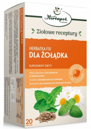 Herbapol Kraków Čaj na opravu žalúdka 20 vrecúšok.