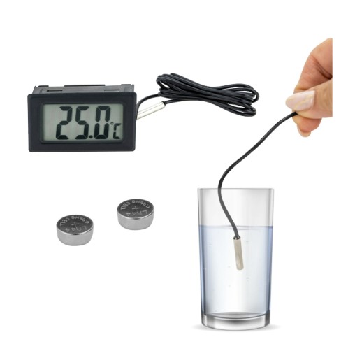 ELEKTRONICKÝ PRESNÝ LCD TEPLOMER SO SONDOU 1m + batérie!