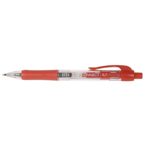 Q-Connect zasúvacie guľôčkové pero 0,7 mm červené x 3