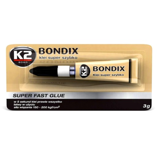 K2 BONDIX SUPER GLUE SILNÉ UNIVERZÁLNE OKAMŽITÉ RÝCHLOSCHNÚCE LEPIVO 3g