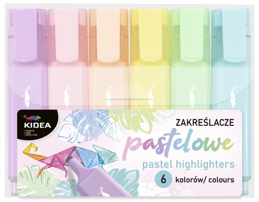 PASTELOVÉ ZNAČOVAČE KIDEA ZVÝRAZŇOVAČE 6 INTENZÍVNYCH, DOBRE KRYÚCICH FARIEB