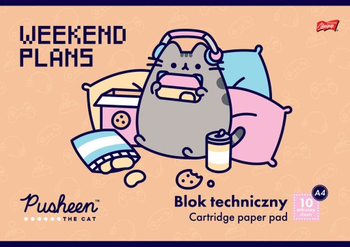 Technický blok biely A4 10k Pusheen St. Majewski