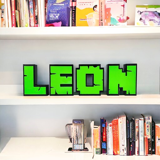 KAJAWIS Stojace písmená L 3D písmená v štýle Minecraft dekorácie MENO 1 ks