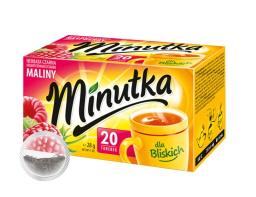 Klasický expresný čierny čaj s príchuťou maliny Čierny čaj 20T MInutka