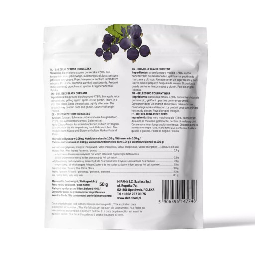 Bio ovocné želé čierne ríbezle 50g diétne jedlo