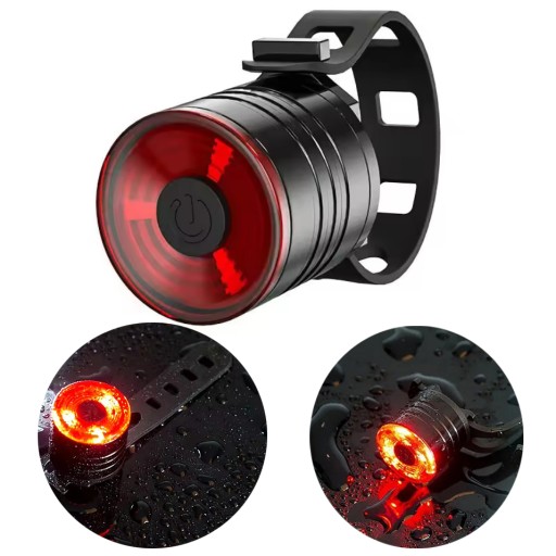 VÝKONNÉ LED ZADNÉ BICYKLE SVETLO, okrúhle, VODEODOLNÉ