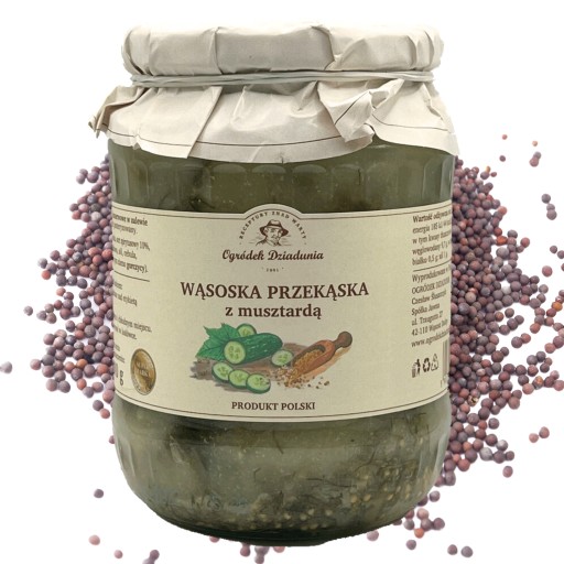 HORČICOVÉ UHORKY S HORČICOU ÚZKY OBCHÍDOK 660g Ogródek Dziadunia