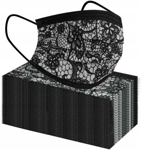 10 KS LACE BLACK MASK OCHRANNÁ MASKA