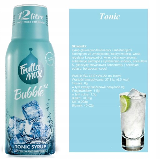 FRUTTAMAX SIRUP TÓNICKÝ KONCENTRÁT DO SATURÁTORA 12L