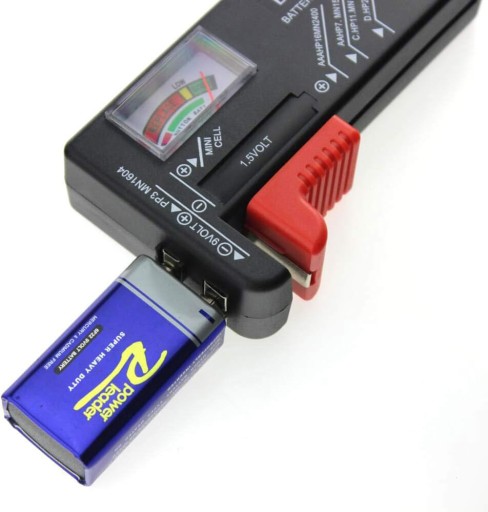 ANALOGOVÝ TESTER BATERIE METER LCD VOLTMETER AA AAA C D 9V