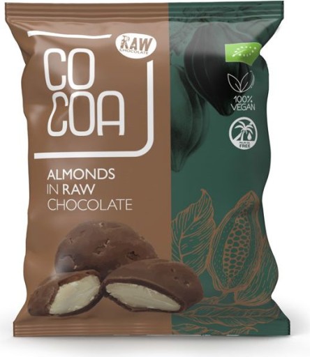 BIO mandle v raw tmavej čokoláde RAW VEGAN 70 g Kakao