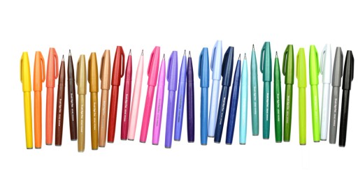 Kaligrafická fixka PENTEL Sign Pen Brush, tmavo hnedá