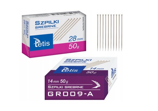 Strieborné oceľové ihlice krátke 14mm Tetis 50g