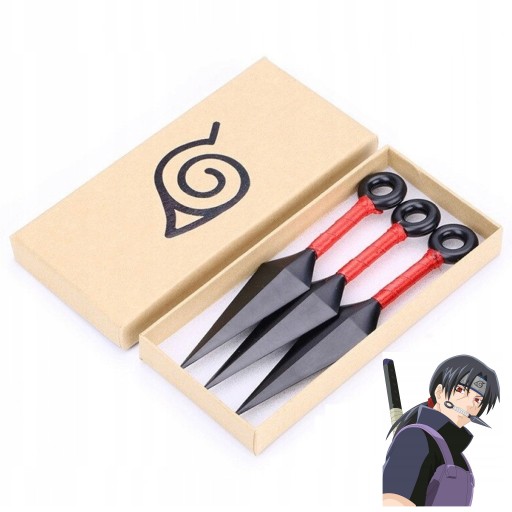 NARUTO KUNAI 3 KS. COSPLAY HRAČKA ITACHI KAKASHI SAUKE AKATSUKI DÝKY
