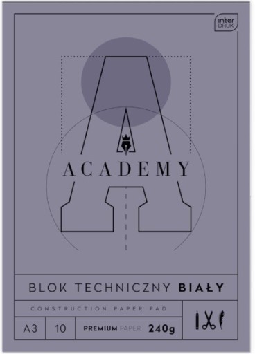 Medzitlačový výkres blok biely A4 20 listov 100g ACADEMY PREMIUM