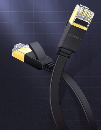 Internetový kábel Ethernet RJ45 Cat 7 STP LAN 10 Gbps, 3 m, čierny