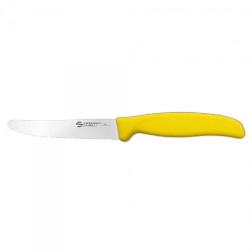Pikutek zúbkovaný nôž Ambrogio Sanelli Supra 11cm žltý