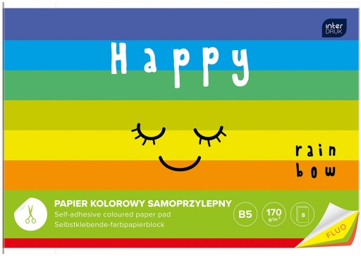 Farebný samolepiaci vystrihovací papier B5 8k fluo
