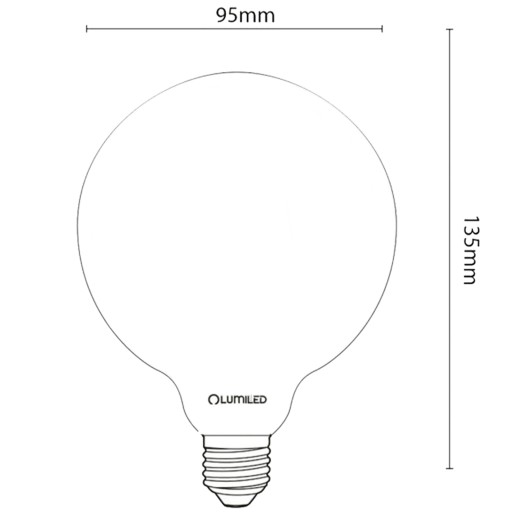 LED žiarovka E27 G95 8W 75W Globe Milky LUMILED