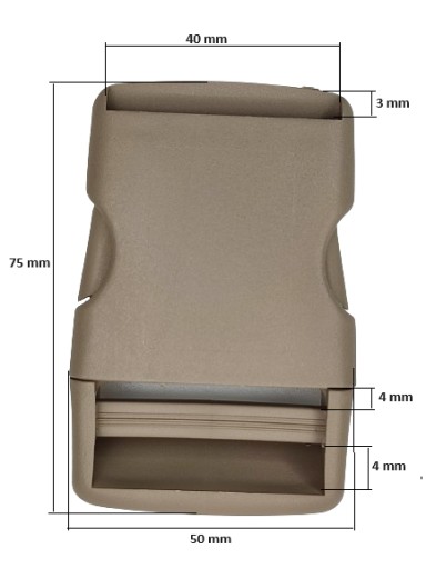 Plastová patentka 40 mm na opasok, 1 ks, béžová