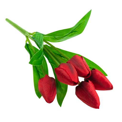TULIPÁNOVÁ KYTICA TULIPÁNOV KRÁSNA AKO ŽIVOT TULIPSOVÉ KVETY ČERVENÁ X5 guma