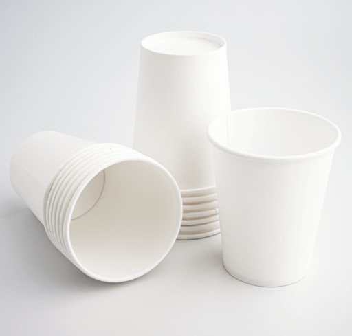 Biely plastový voľný papierový pohár 250 ml 50 ks
