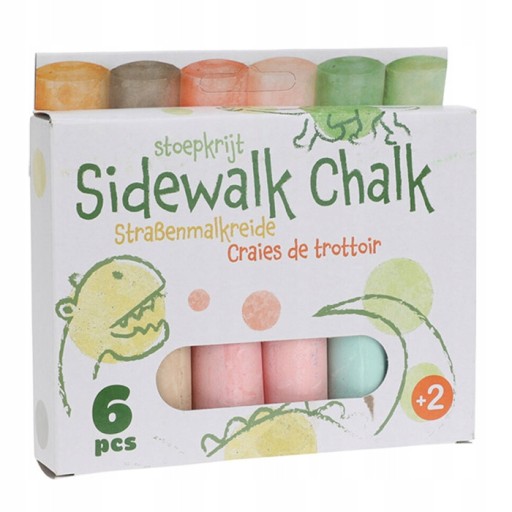 x6 FAREBNÁ KRIEDA NA VYCHÁDZKU PRE DETI XXL = 10cm