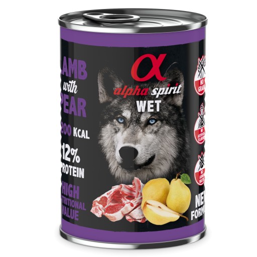 Alpha Spirit mokré krmivo jahňacina s hruškou 400g