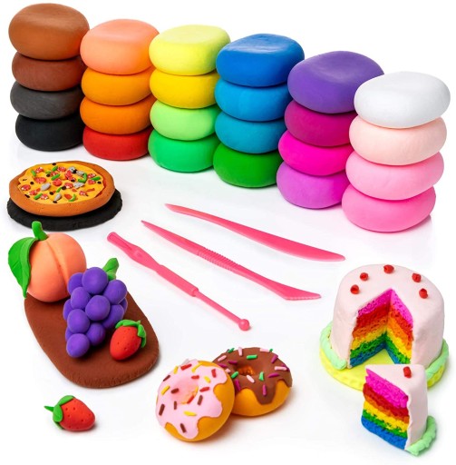 FOAM Polymer Clay Plasticine 24 kusov Set + príslušenstvo Modelovacia hmota