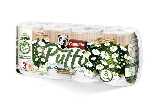 HARMANČEKOVÝ TOALETNÝ PAPIER BIELY CELULÓZOVÝ PUFFI CAMILLIO 8 VALCOV