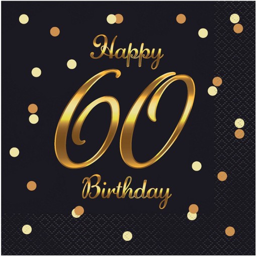 Narodeninové balóny 60 HAPPY BIRTHDAY so zlato-čiernymi konfetami dekorácie HEL 6