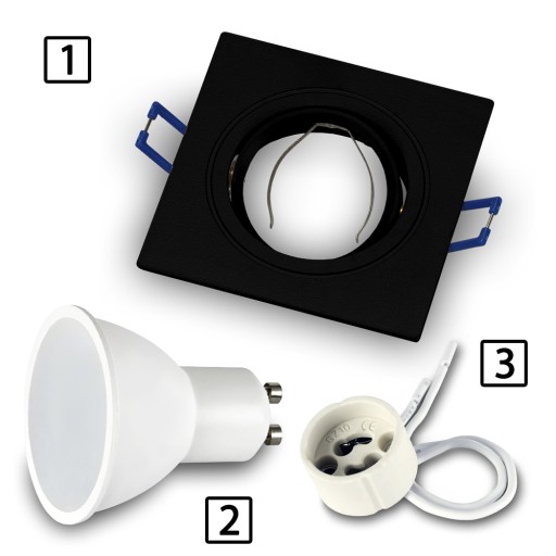 Halogénové svietidlo ROUND CAST ALU BLACK pre LED