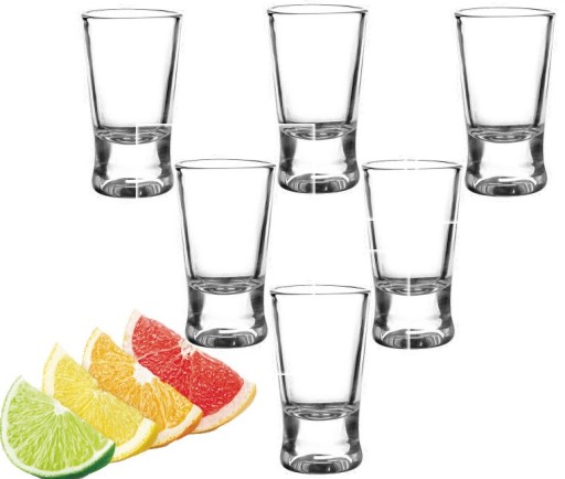 Sada 6 rovných pohárov na vodku, 25 ml