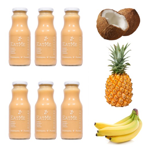 Kokosové smoothie. ananás. banán. EATME jablko 250 ml