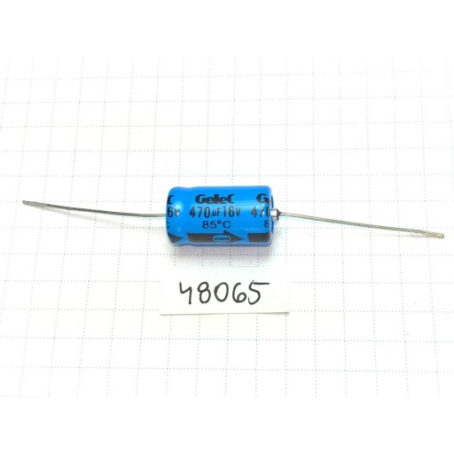 Elektrolytový kondenzátor 470uF 16V 10x18 axiálny x2
