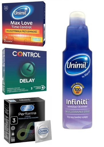 Unimil Max Love Time Control vlhčené latexové kondómy 3 ks