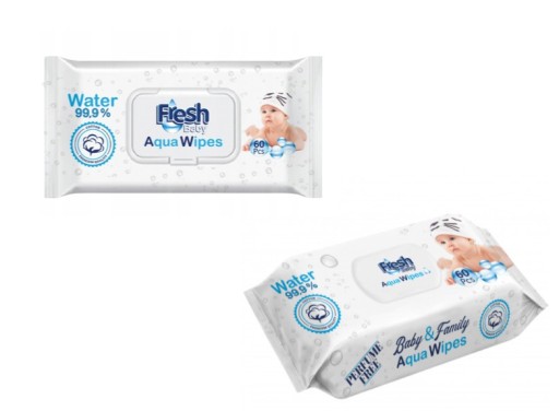 2 x utierky Aqua Fresh Baby 60 kusov 99% voda