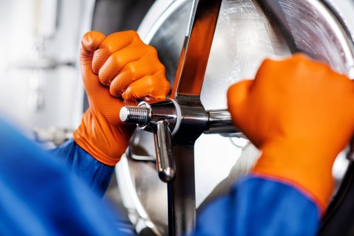 Dielenské rukavice nitrilové rukavice STRONG THICK GOGRIP ORANGE 4 ks.