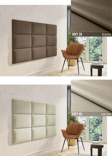 60 X 30 ČALÚNENÉ STENOVÉ PANELY MÄKKÉ ČELO