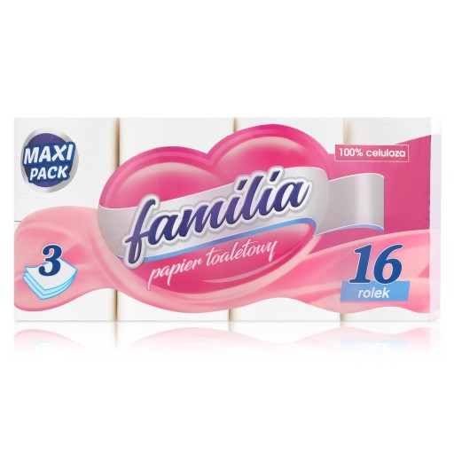 FAMILIA 3-VRSTVOVÝ TOALETNÝ PAPIER, BIELY, BEZ ZÁPACHU, EKOLOGICKÝ, 16 KS.
