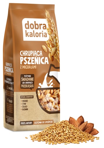 Výživné raňajky chrumkavé pšenica melasa mandle vláknina zinok železo