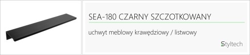 Okrajová nábytková rukoväť SEA-180 BLACK BRUSH.