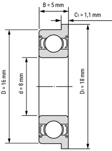 GULIČKOVÉ LOŽISKO S PRÍRUBOU F688ZZ 8x16x5mm